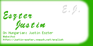 eszter justin business card